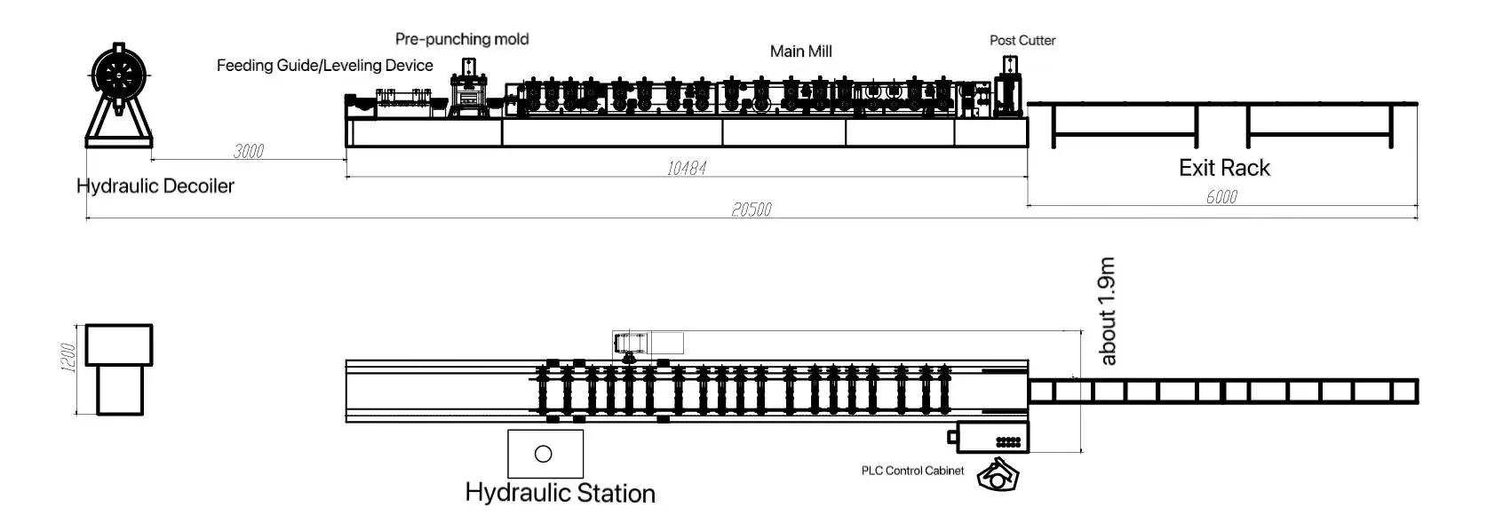 Automatic Storage Rack Beam Roll Forming Machine Line