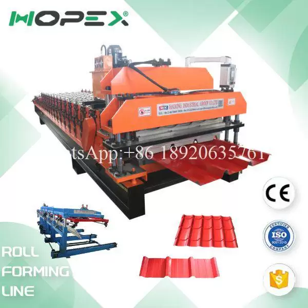 Full-automatic double layer metal roof forming machine line