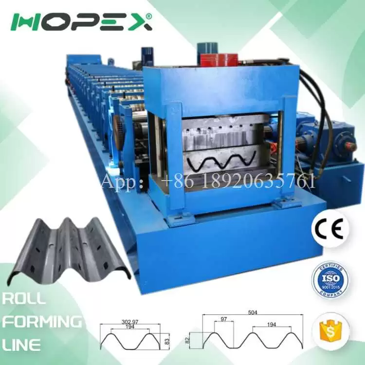 High Speed Three-wave Highway Guardrail Roll Forming Machine